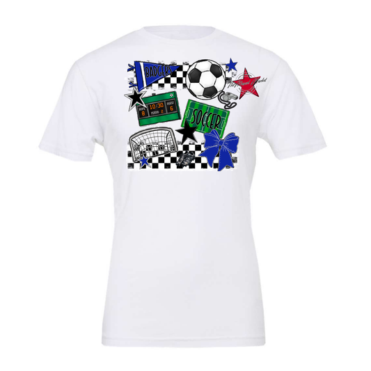 Badgers Soccer  Checkers Design-Royal Blue
