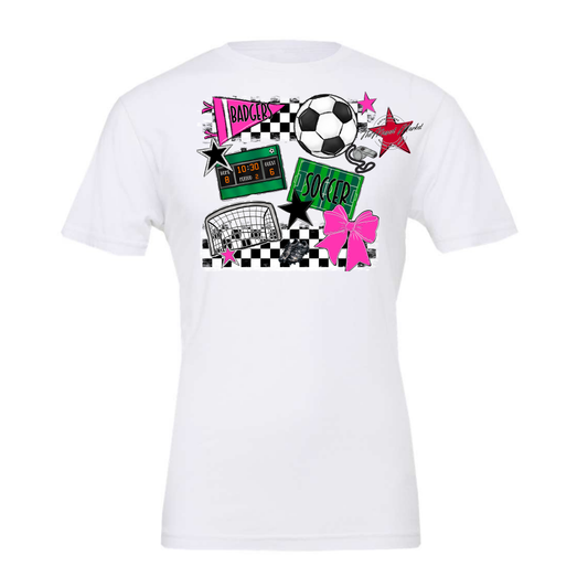 Badgers Soccer Checkers Design-Pink