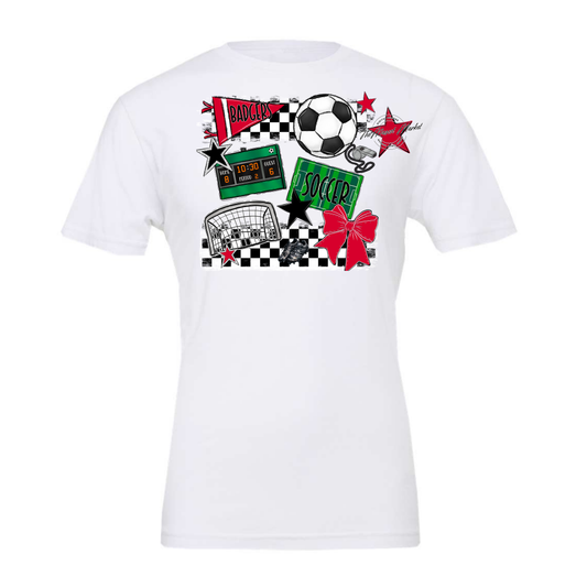 Badgers Soccer  Checkers Design-Red