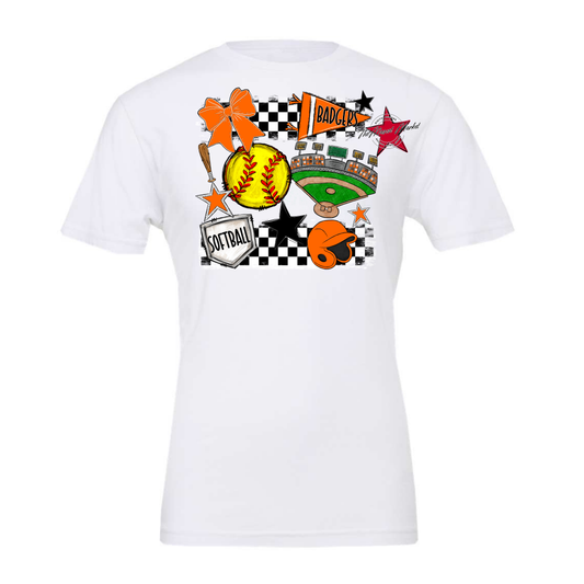 Badgers Softball  Checkers Design-Orange