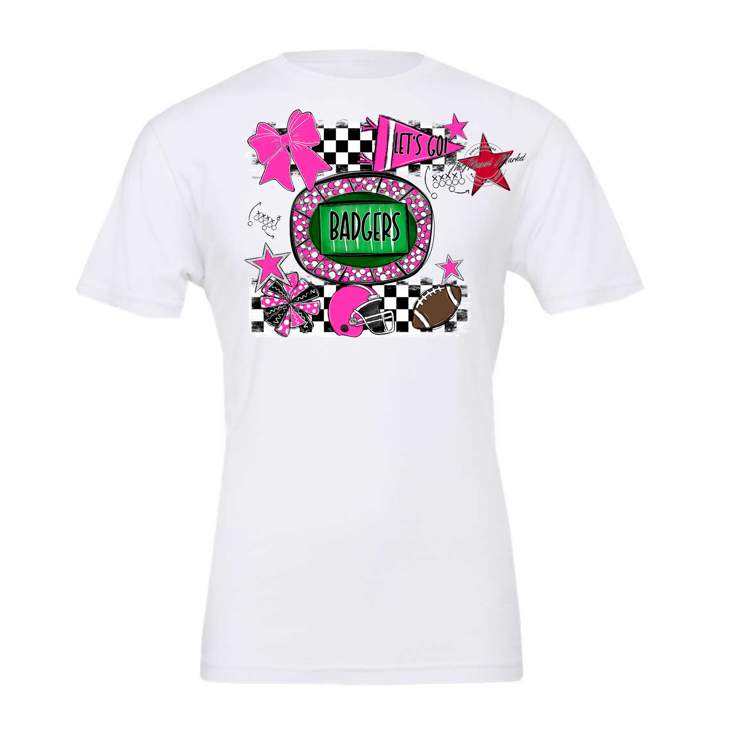 Badgers Checkers Spirit Design-Pink