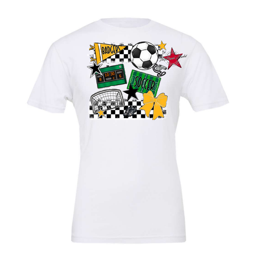 Badgers Soccer  Checkers Design-Yellow