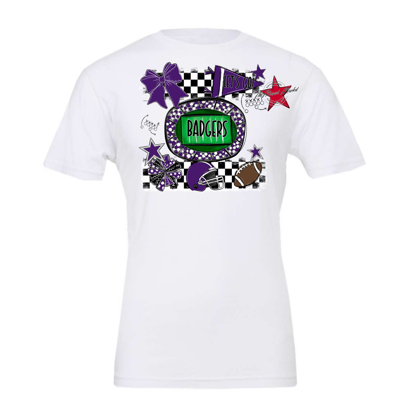 Badgers Checkers Spirit Design-Purple