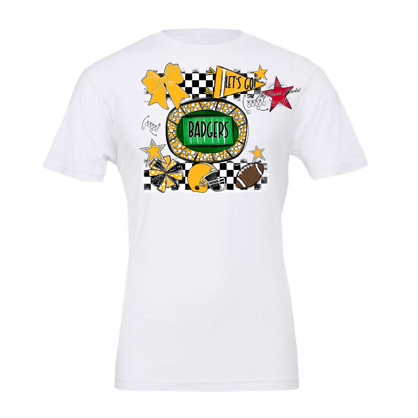 Badgers Checkers Spirit Design-Yellow