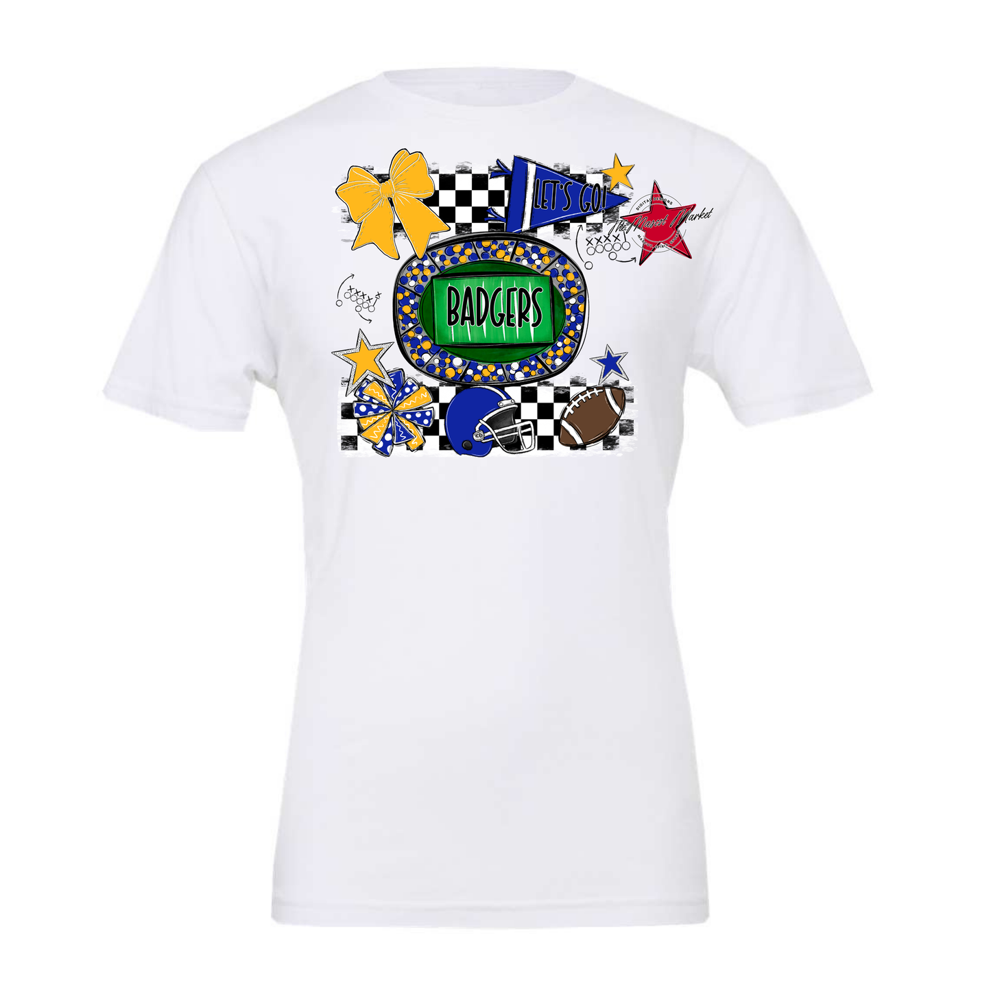 Badgers Checkers Spirit Design-Blue-Yellow