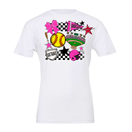 Badgers Softball Checkers Design-Pink