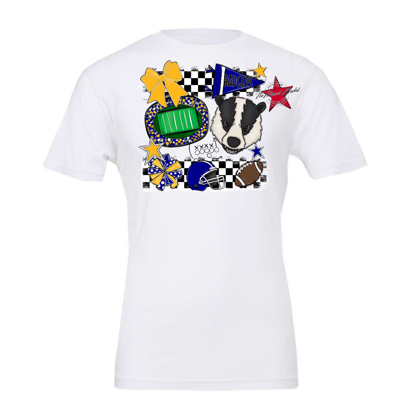 Badgers Mascot Spirit Design-Blue-Yellow