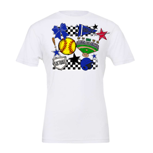 Badgers Softball  Checkers Design-Royal Blue
