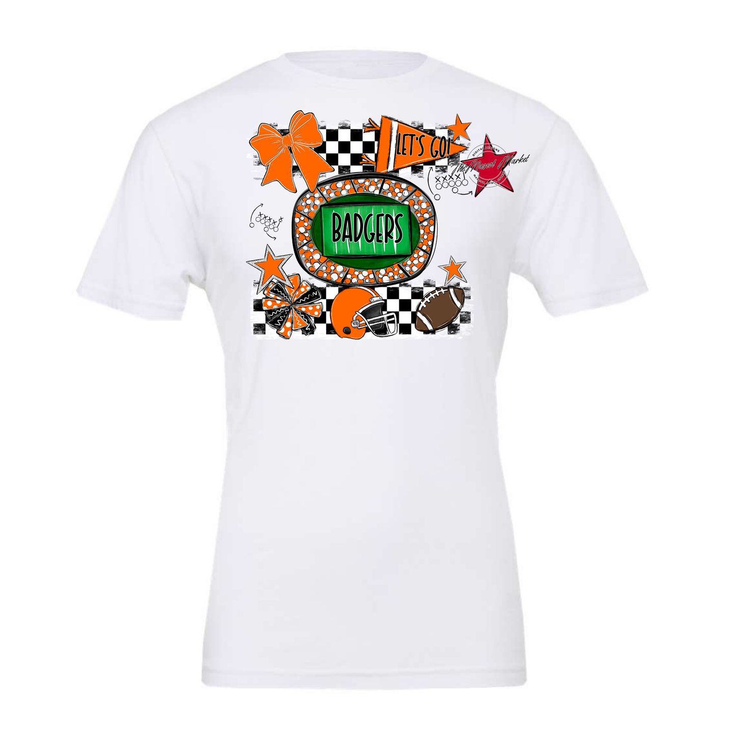 Badgers Checkers Spirit Design-Orange