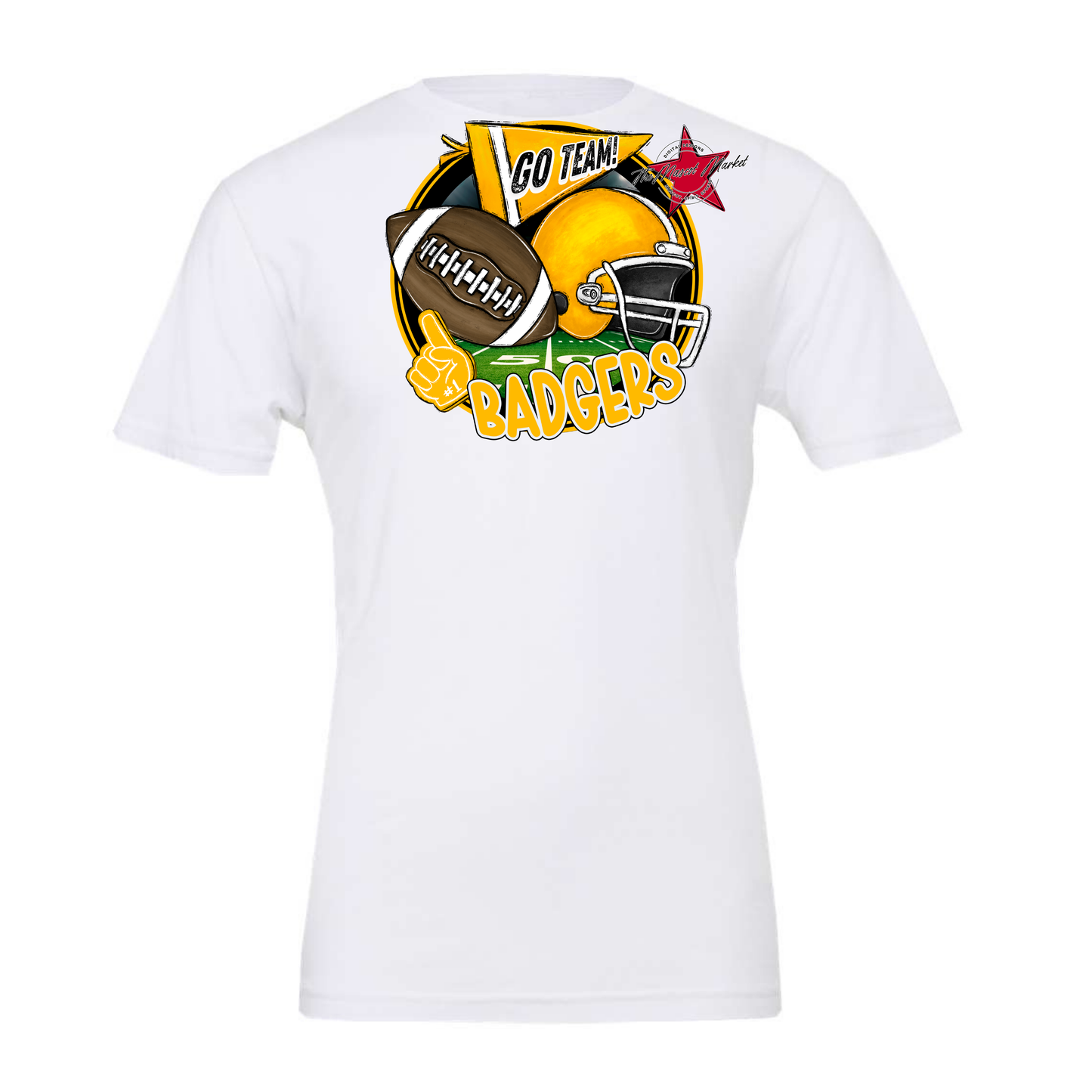 Badgers Circle Football Design-Yellow