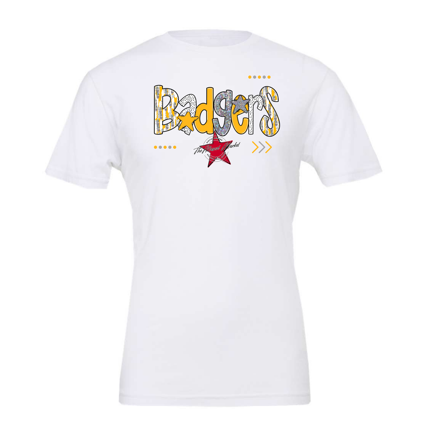 Badgers Brushstroke Alpha-Yellow-Holigraphic