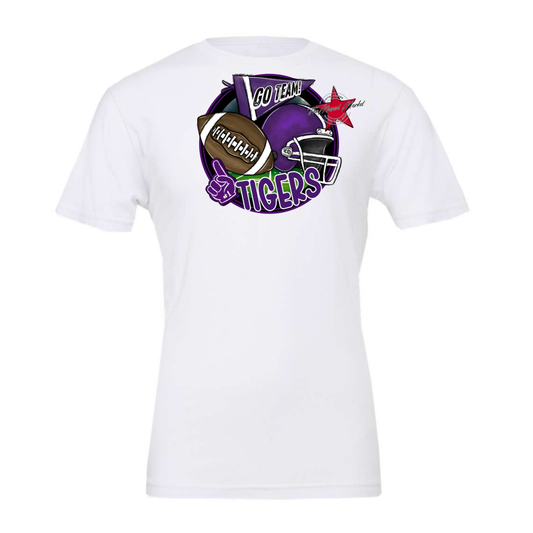 Tigers Circle Football Design-Purple