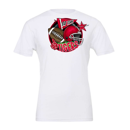 Tigers Circle Football Design-Red