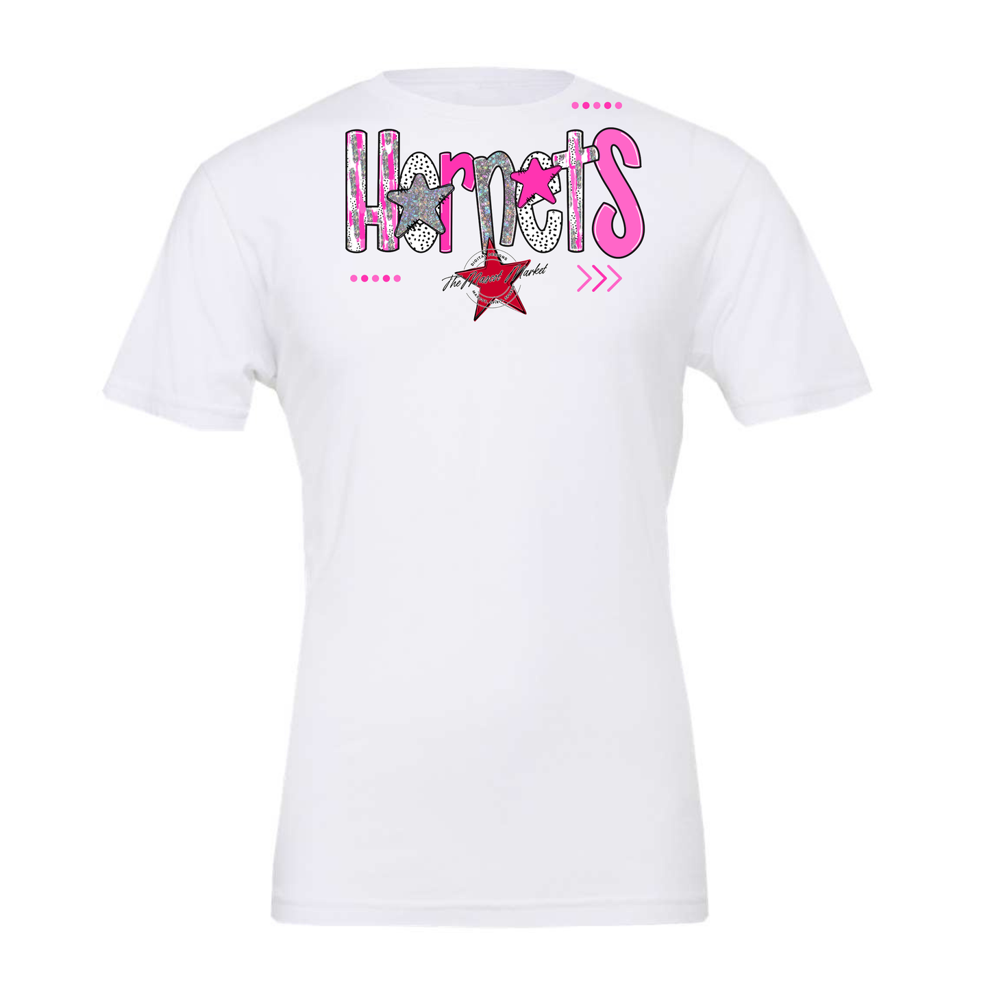 Hornets Brushstroke Alpha w Arrows-Pink