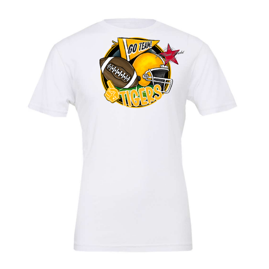 Tigers Circle Football Design-Yellow