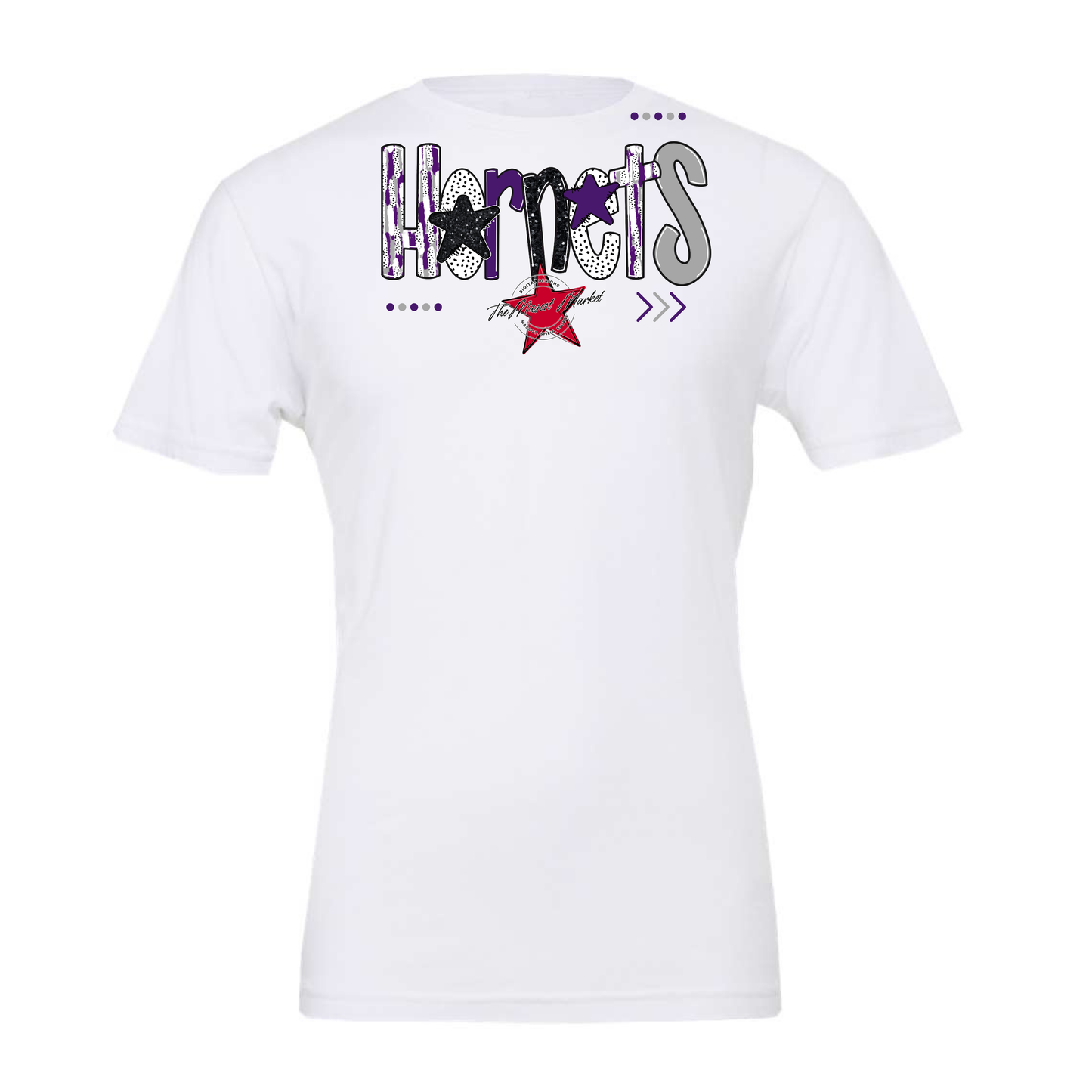 Hornets Brushstroke Alpha w Arrows-Purple-Grey