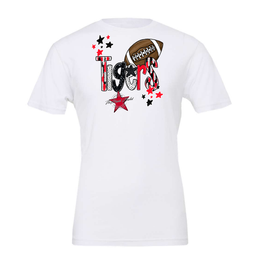 Tigers Football Scrape-Bright Red