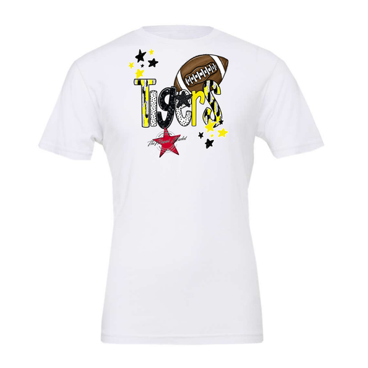 Tigers Football Scrape-Bright Yellow