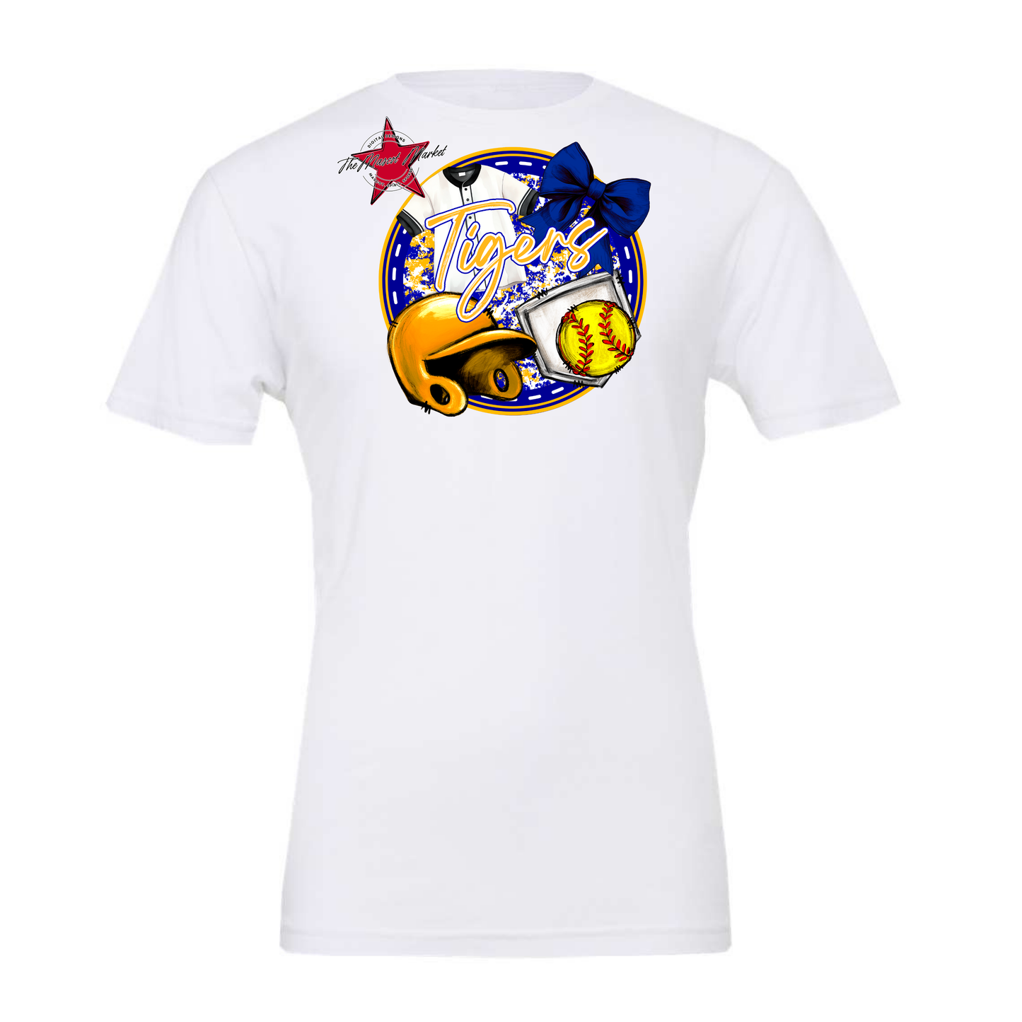 Tigers Circle Softball Design-Blue-Yellow