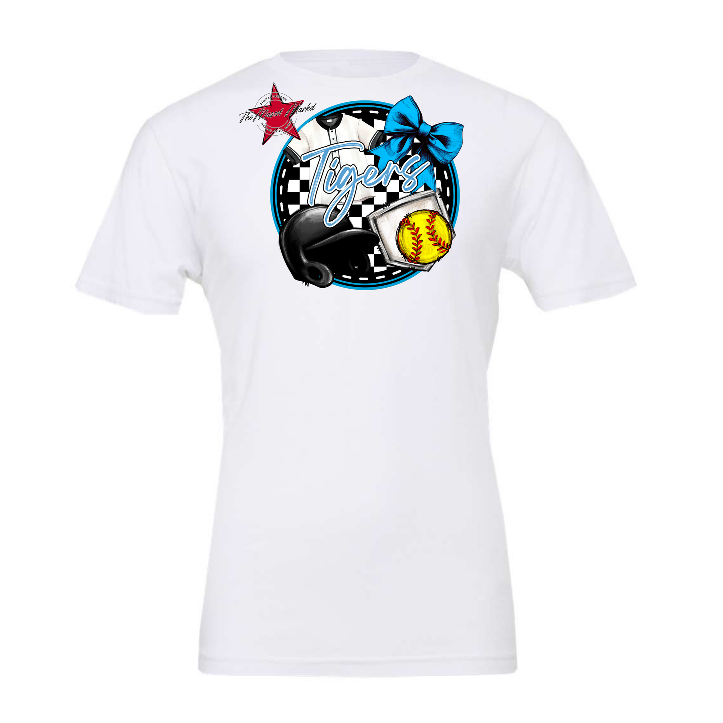 Tigers Circle Softball Design-Carolina Blue