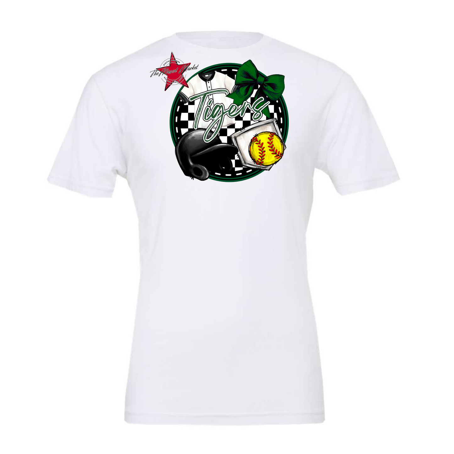 Tigers Circle Softball Design-Green