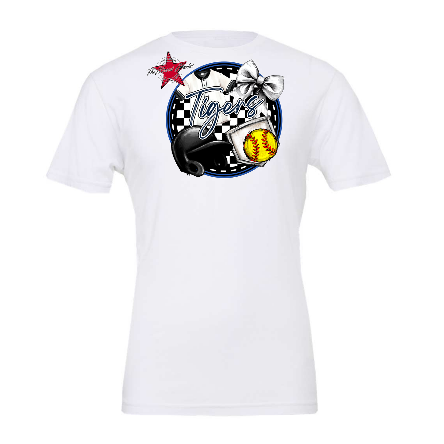 Tigers Circle Softball Design-Navy