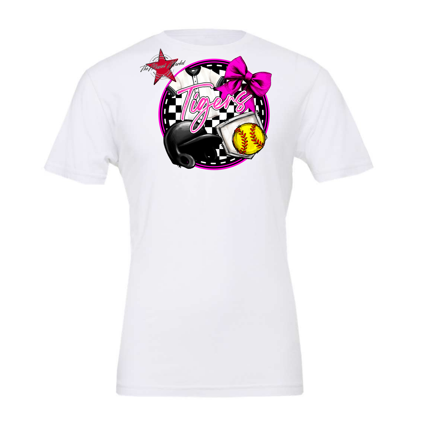 Tigers Circle Softball Design-Pink