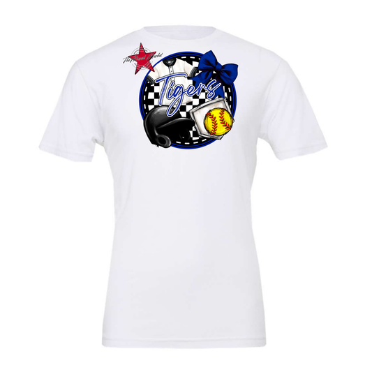 Tigers Circle Softball Design-Royal Blue