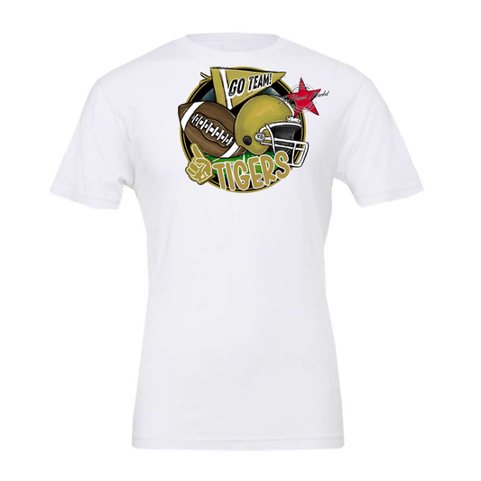 Tigers Circle Football Design-Gold