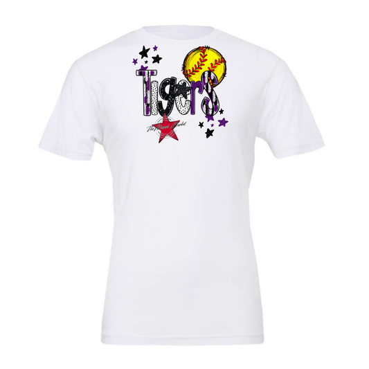 Tigers Softball Scrape-Purple