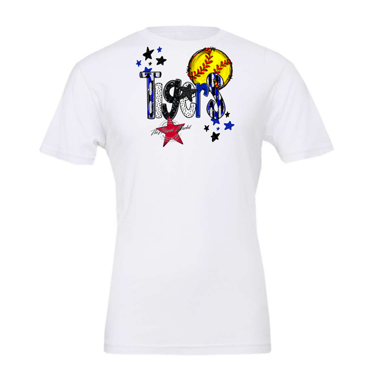 Tigers Softball Scrape-Royal Blue