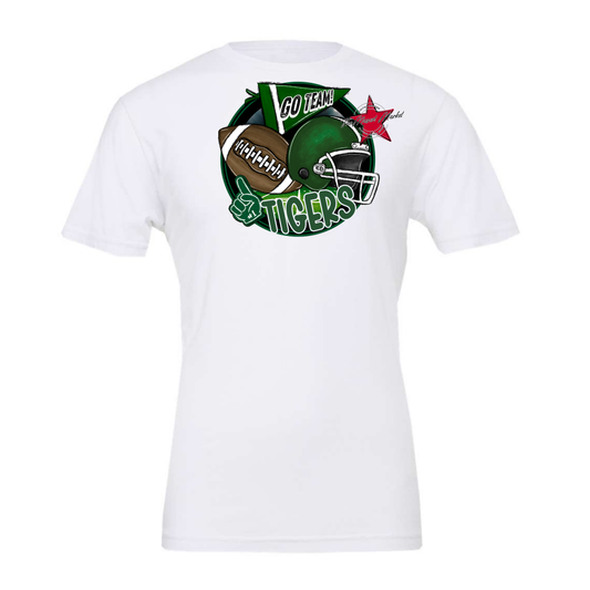 Tigers Circle Football Design-Green