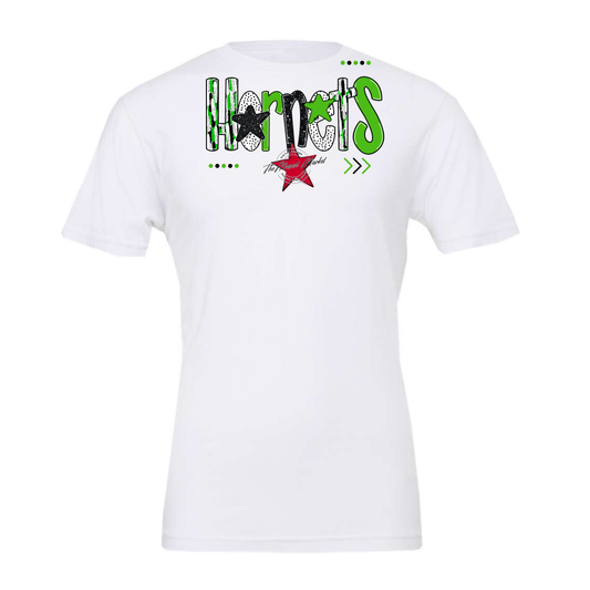 Hornets Brushstroke Alpha w Arrows-Bright Green