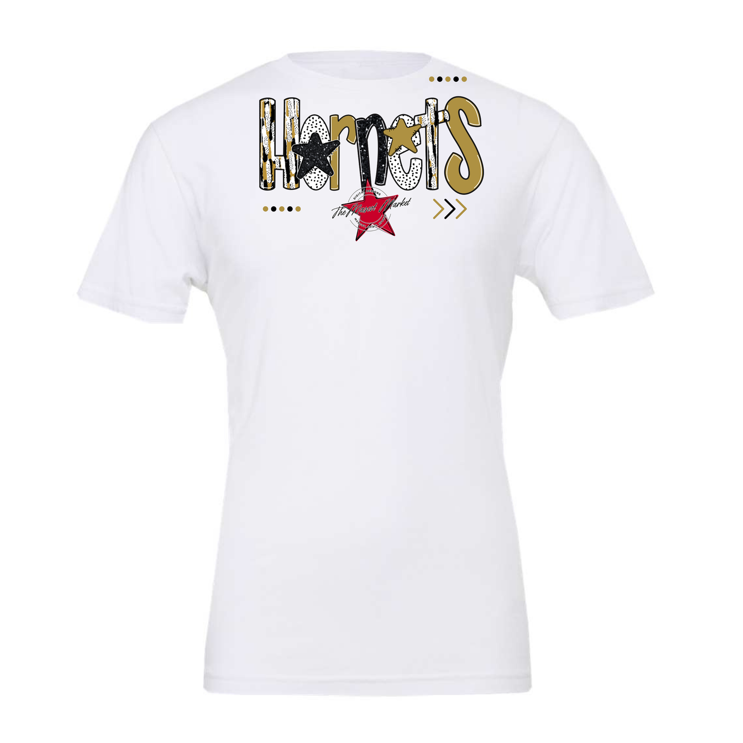 Hornets Brushstroke Alpha w Arrows-Gold