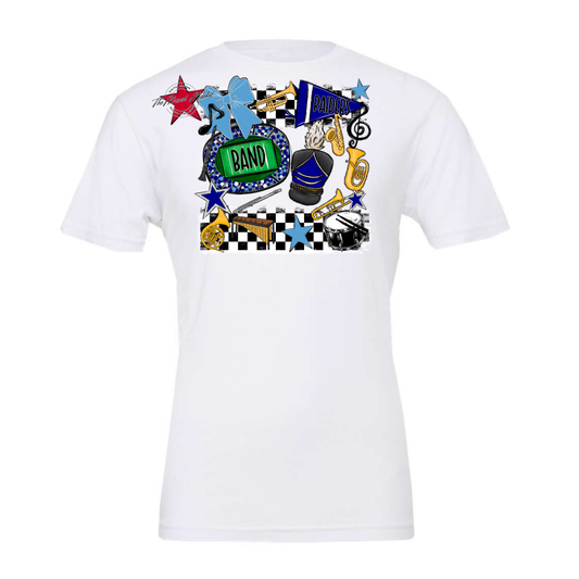 Raiders Band Checkers Design-Blue-Carolina Blue