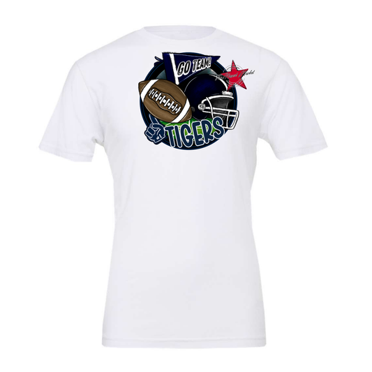 Tigers Circle Football Design-Navy