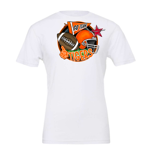 Tigers Circle Football Design-Orange