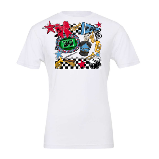 Raiders Band Checkers Design-Carolina Blue-Red