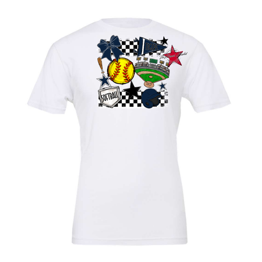 Tigers Checkers Softball Spirit Design-Navy