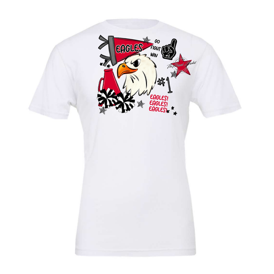 Eagles Mascot Spirit Design Megaphone-Red