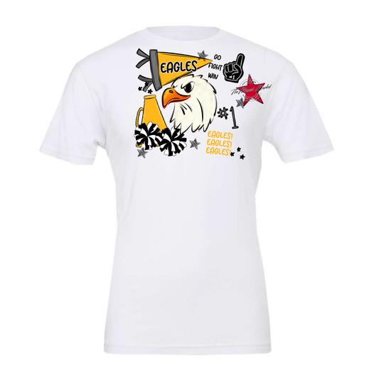 Eagles Mascot Spirit Design Megaphone-Yellow