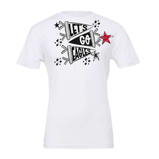 Let's Go Eagles Flag Design-Black & White