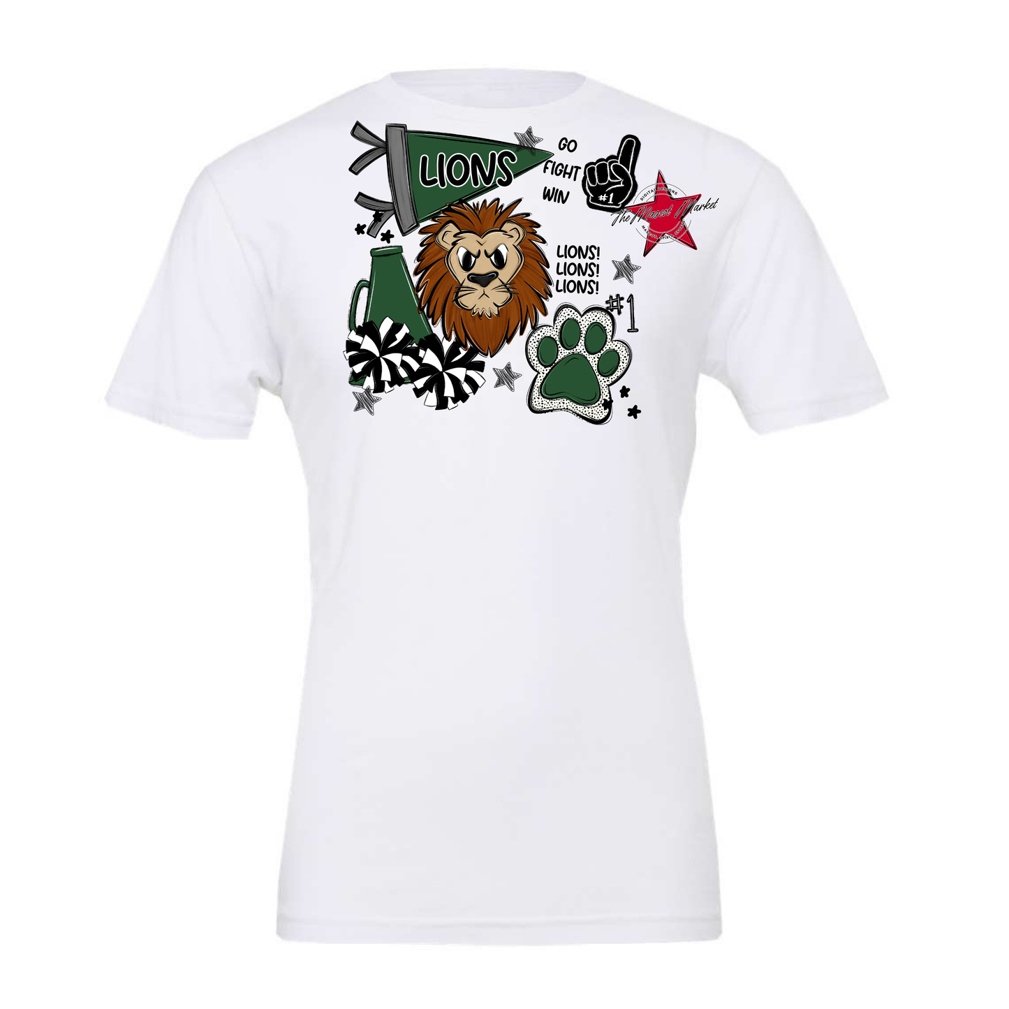 Lions Mixed Mascot Spirit Design-Green