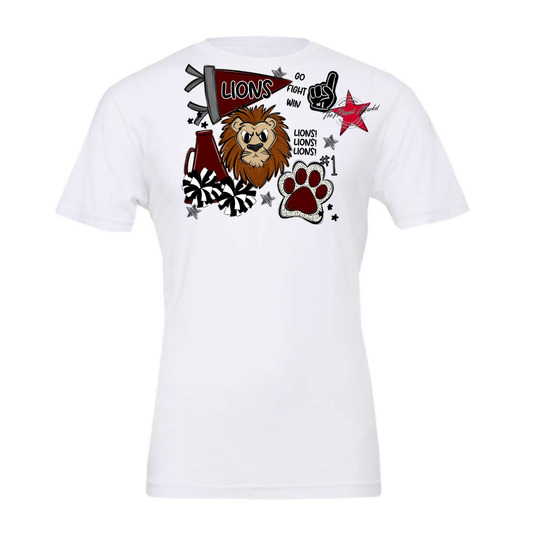 Lions Mixed Mascot Spirit Design-Maroon