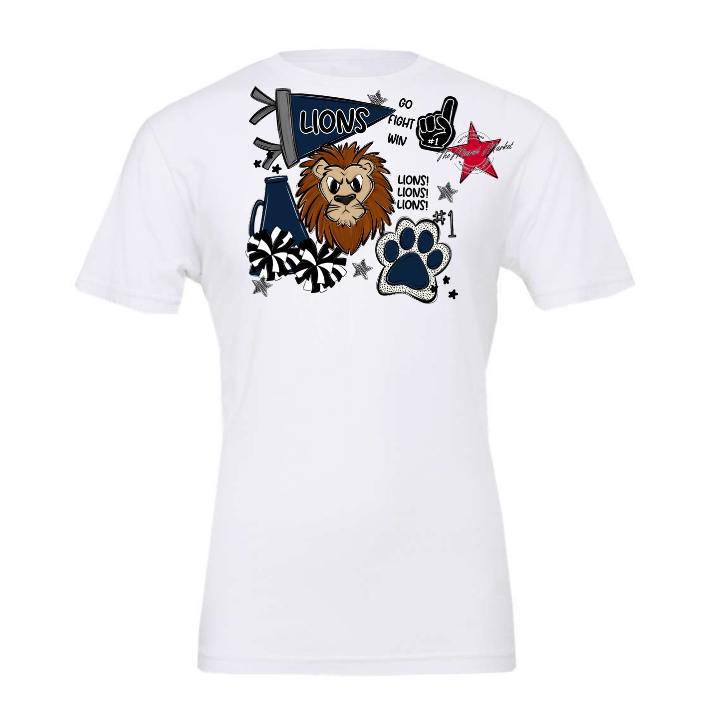 Lions Mixed Mascot Spirit Design-Navy