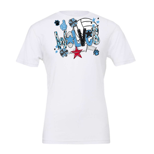 Wolves Volleyball Scrape-Carolina Blue