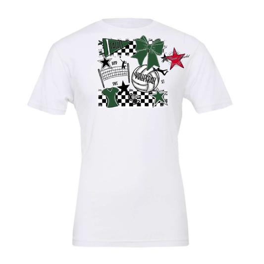Eagles Volleyball Checkers Design-Green