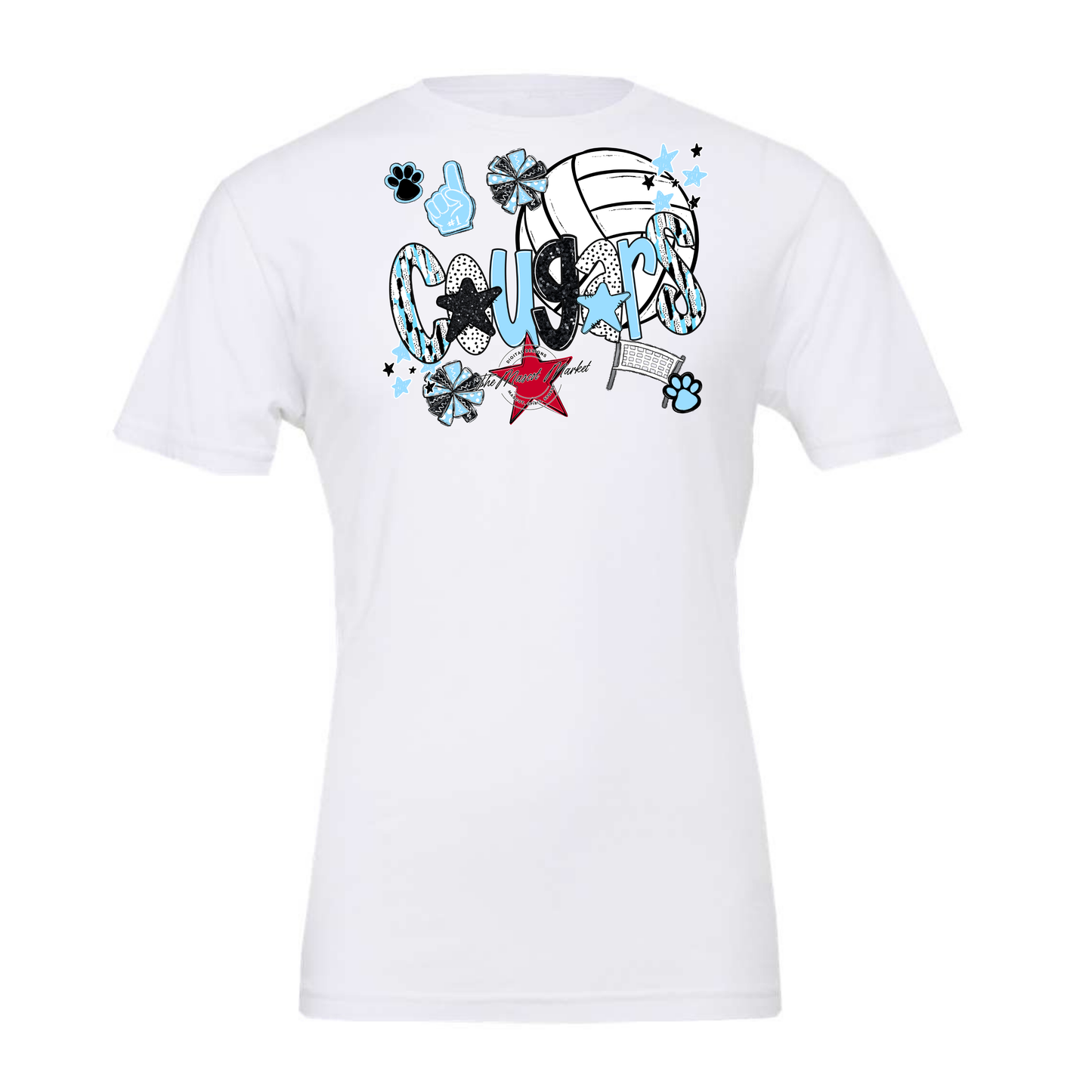 Cougars Volleyball Scrape-Columbia Blue