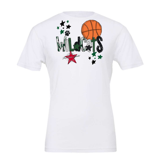 Wildcats Basketball Scrape-Green