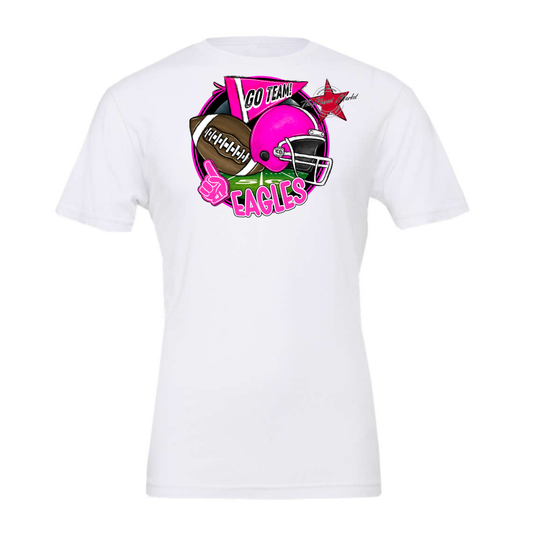 Eagles Circle Football Design-Pink